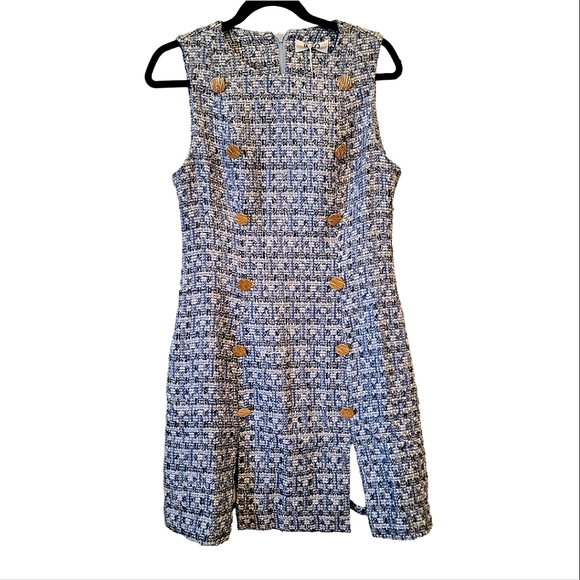 *NEW* CHIC Baby Blue Double Button Split Hem Tank Dress size 10 💙 - Picture 2 of 3